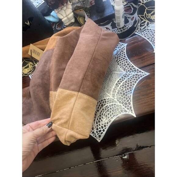 NWT STEVE MADDEN Faux Fur Patchwork 2 In 1 Small Crossbody Bag & Large Hobo Bag - Picture 6 of 10